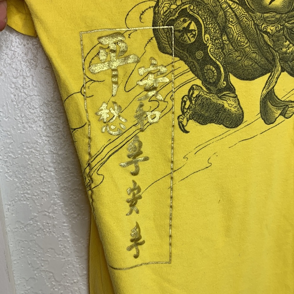 Blank Decks yellow graphic short sleeve t shirt 100% cotton - Picture 3 of 5